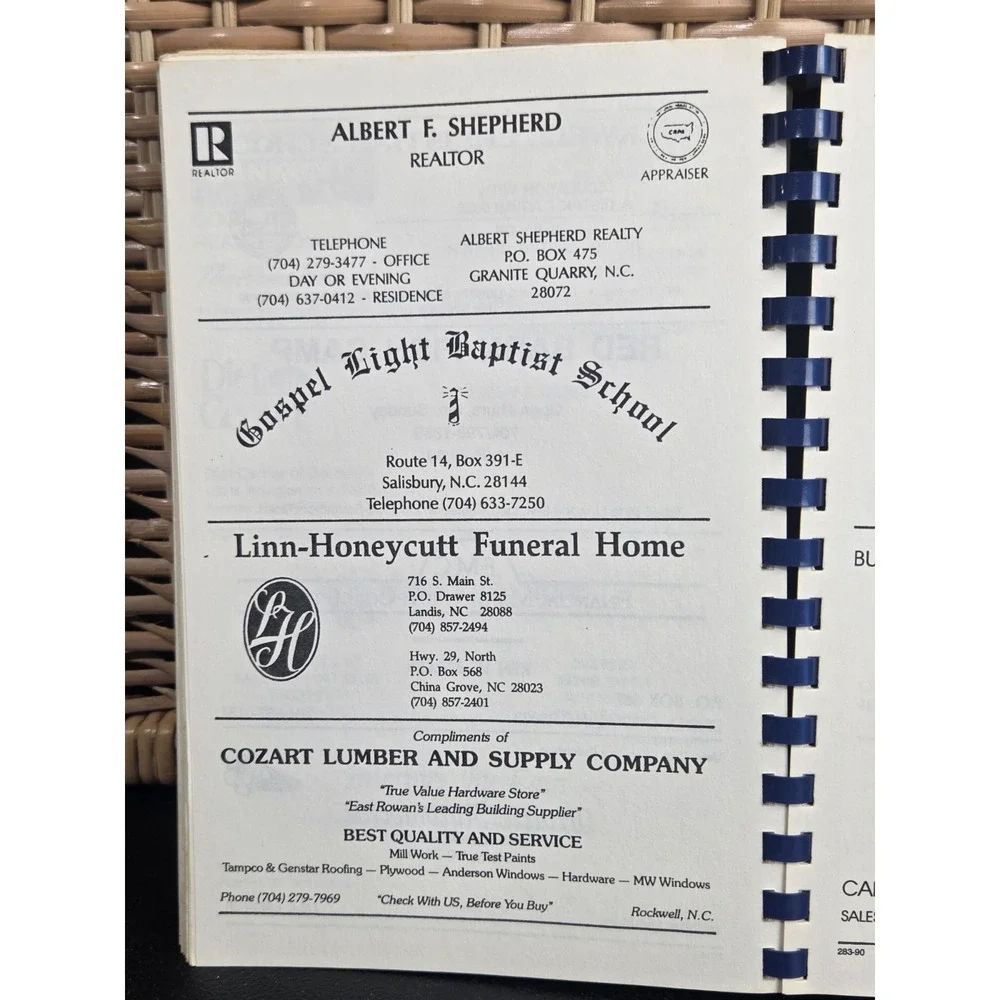New‎ Hope Ladies Fellowship Cookbook 1990 Salisbury, NC ?
